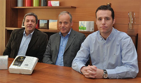Tradition with an eye to the future: Chief executive Maties Gomà-Camps, left, his cousin paper mill manager Jordi Gomà-Camps Llorens, and Gomà-Camps Llorens’ son production manager Jordi Gomà-Camps Travé.