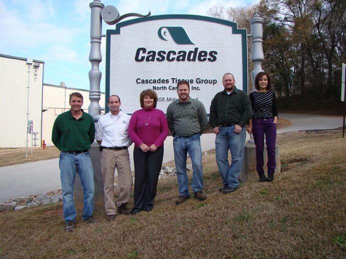 Department managers at the Rockingham, North Carolina site - (L-r) Adam Boulware, Eric Taylor, Deborah Currie, Mickey Lee, Jake Elder and Marie Slilaty.