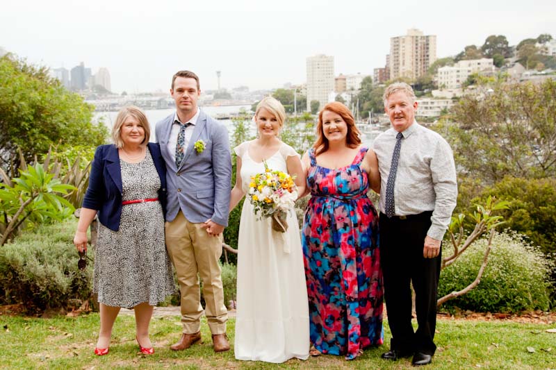 Phillip Lawrence, right, and his wife Jenny, far left, with daughters, Sarah and Emily Park with her husband Graham