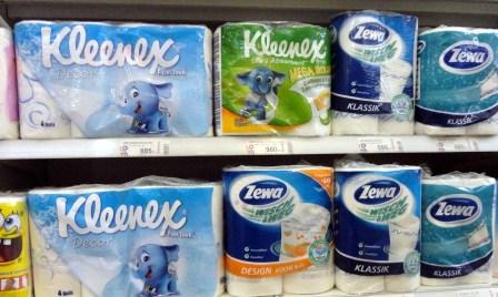 European made brands on sale in a Kazakh supermarket