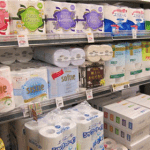 A variety if tissue products on sale at a local supermarket 