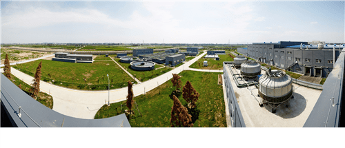 View over the company’s waste water treatment facility where the environment is high on the agenda  