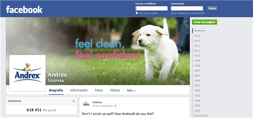 618,451 Andrex followers on Facebook