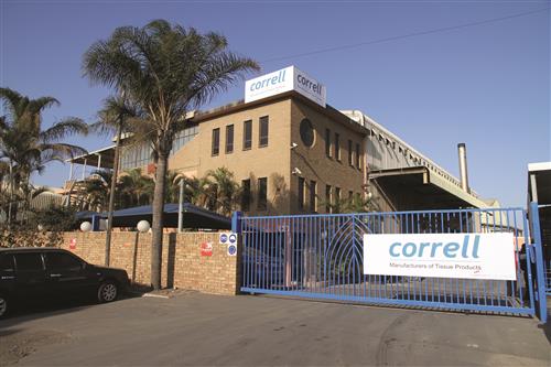 The Correll Tissue plant is located at Phoenix Industrial Park in Durban, KwaZulu-Natal