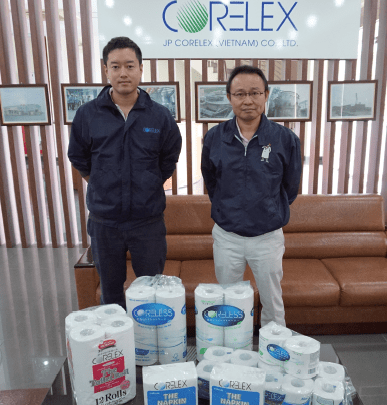 Financial manager Shinya Narisawa (left) and general director Masahiko Nagata at the company’s site based 40km from Hanoi, northern Vietnam