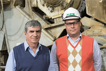 Left to right: Carlos Hirigoyen, corporate director of industrial development, CMPC Tissue; Felipe Harding De La Fuente, mill manager, Talagante