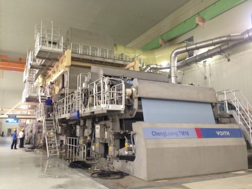 Cheng Loong's TM16 tissue machine has an operating speed of up to 2,001m/min, which supplier Voith said is the fastest machine speed with a steam hood in the world.