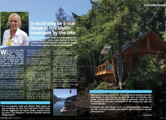 It could only be 5-star tissue at this idyllic treehouse by the lake