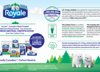 Irving’s Royale tissue brand certified carbon neutral The Carbon Trust has certified that Irving’s Royale tissue products are carbon neutral