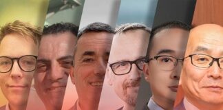 (L-r): Fabrizio Tonello, Technical Director, A.Celli Paper / Marco Dalle Piagge, Sales Director Tissue, Toscotec/ Wojciech Niemczyk, Vice President Sales and Application, Paper & Board and Tissue, Andritz / Arvid Johansson, Director Tissue Mills Technology, Valmet / Shinji Goda, Director and Head of Design Department, Kawanoe Zoki / Benny Peng, Vice president, Baosuo Paper Machinery Manufacture Co.