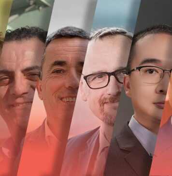 (L-r): Fabrizio Tonello, Technical Director, A.Celli Paper / Marco Dalle Piagge, Sales Director Tissue, Toscotec/ Wojciech Niemczyk, Vice President Sales and Application, Paper & Board and Tissue, Andritz / Arvid Johansson, Director Tissue Mills Technology, Valmet / Shinji Goda, Director and Head of Design Department, Kawanoe Zoki / Benny Peng, Vice president, Baosuo Paper Machinery Manufacture Co.