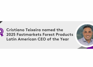 Cristiano Teixeira, CEO of Klabin, named Fastmarkets Forest Products Latin American CEO of the Year