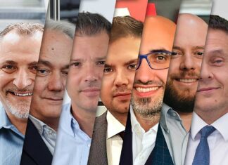 Cristian Giuliani, Vice President Global Hygiene Engineering, BW Converting / Sergio Tonarelli, Chief Sales Officer, Futura / Nicola Romagnani, Marketing & Product Manager, Gambini / Hazar Ulusoy, AP Management, ICM Makina / Giovanni Baia, Sales Area Manager, Maflex / Lorenzo Lupi, Vice President Sales and Marketing, United Converting Tissue / Simone Barsanti, Strategy and M&A Director, Valmet, Tissue Converting business unit