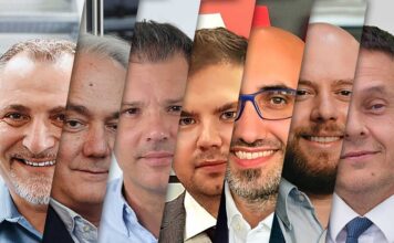 Cristian Giuliani, Vice President Global Hygiene Engineering, BW Converting / Sergio Tonarelli, Chief Sales Officer, Futura / Nicola Romagnani, Marketing & Product Manager, Gambini / Hazar Ulusoy, AP Management, ICM Makina / Giovanni Baia, Sales Area Manager, Maflex / Lorenzo Lupi, Vice President Sales and Marketing, United Converting Tissue / Simone Barsanti, Strategy and M&A Director, Valmet, Tissue Converting business unit